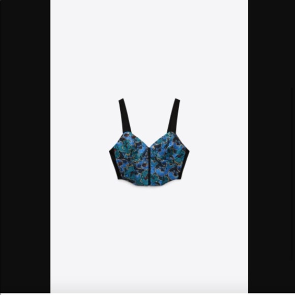 Zara JACQUARD BUSTIER nwt Size L - Picture 4 of 8